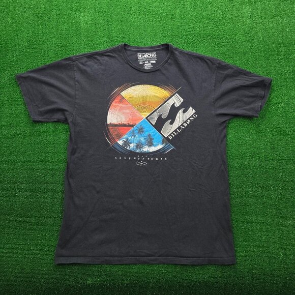 Billabong Tshirt Mens XL Black Short Sleeve Graphic Save an Ocean Beach‎ Casual - Picture 1 of 6